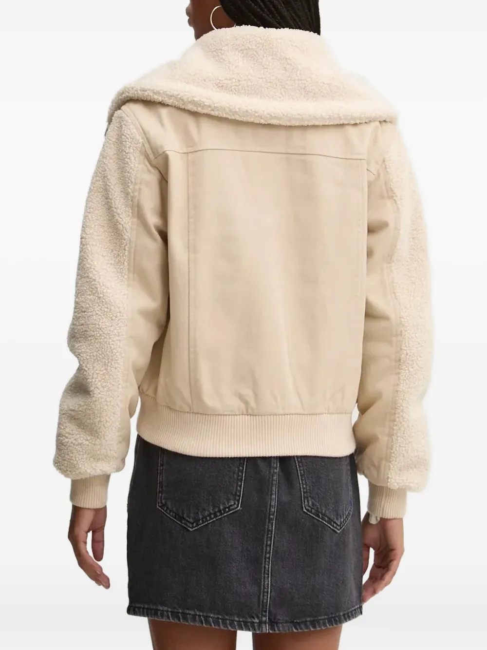 Desigual Beaded-pockets Bomber Jacket In Neutral