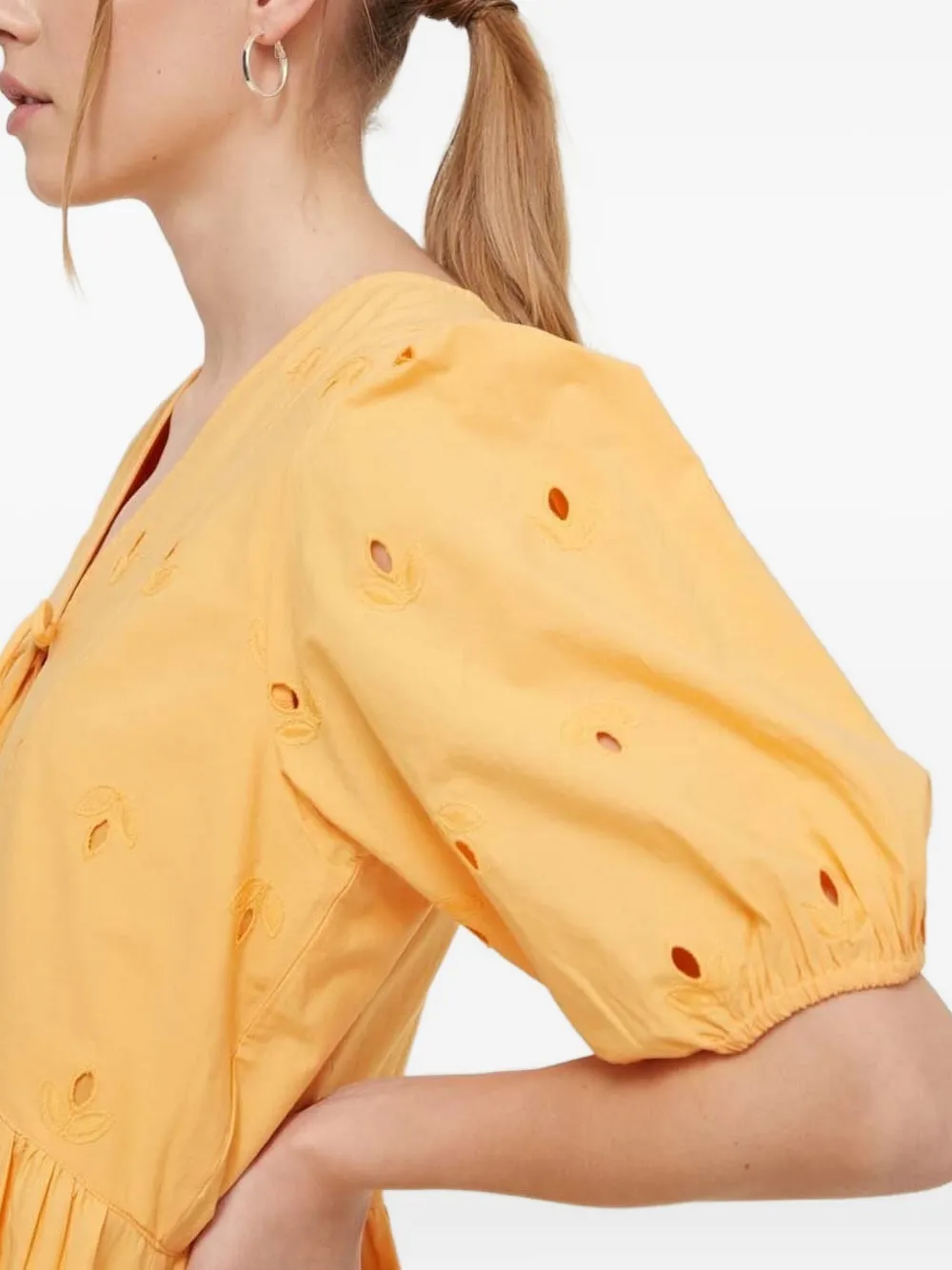 Desigual Mini-jurk met pofmouwen Geel