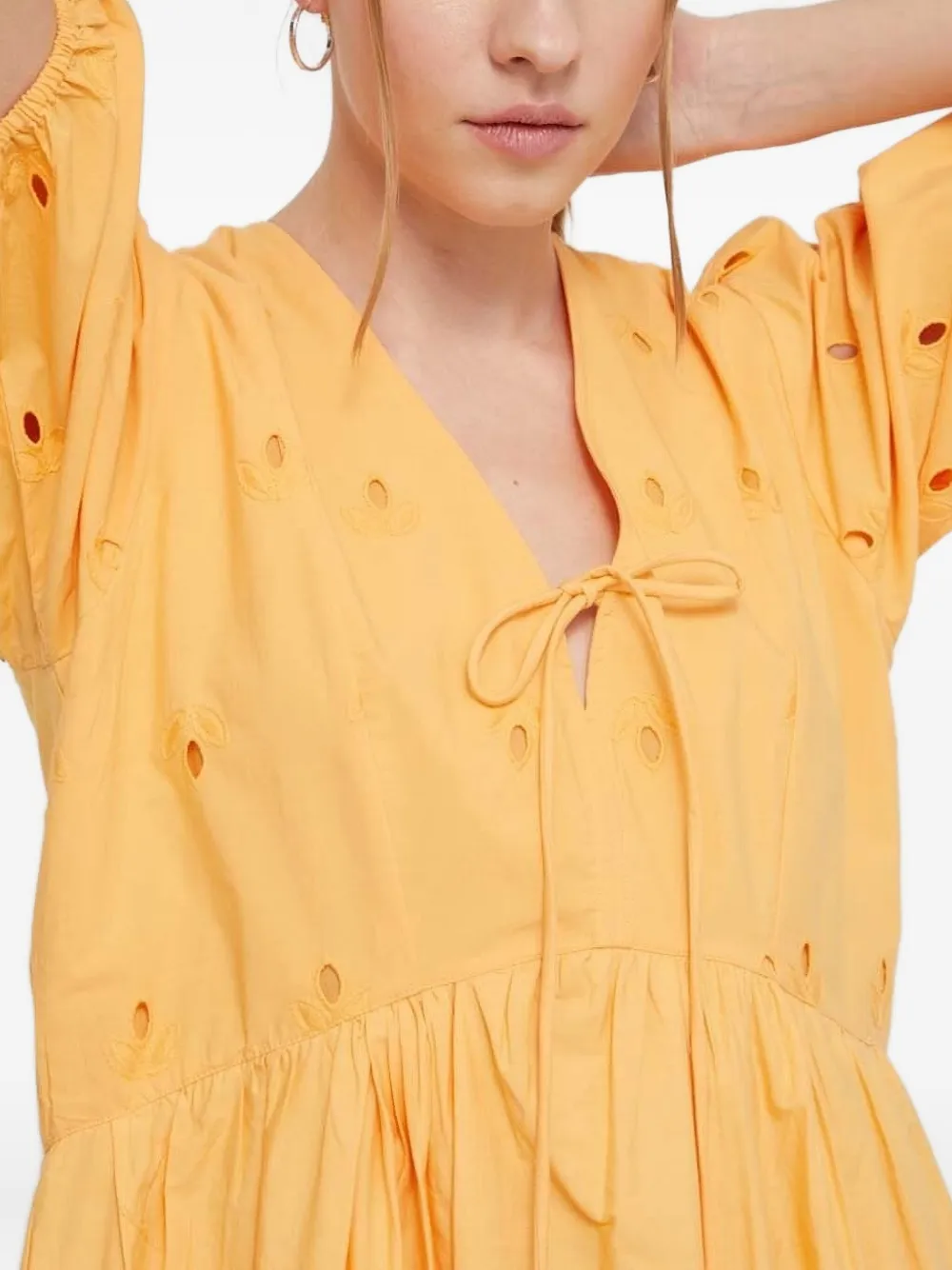 Desigual Mini-jurk met pofmouwen Geel