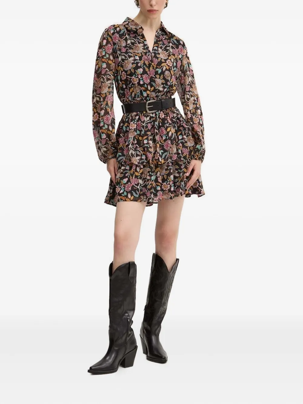 Desigual Mini-jurk met bloemenprint Bruin
