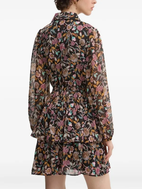 Desigual floral-print Smock Mini Dress | Brown | FARFETCH