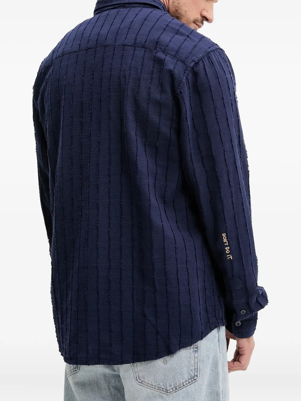 Desigual textured striped shirt - Blauw