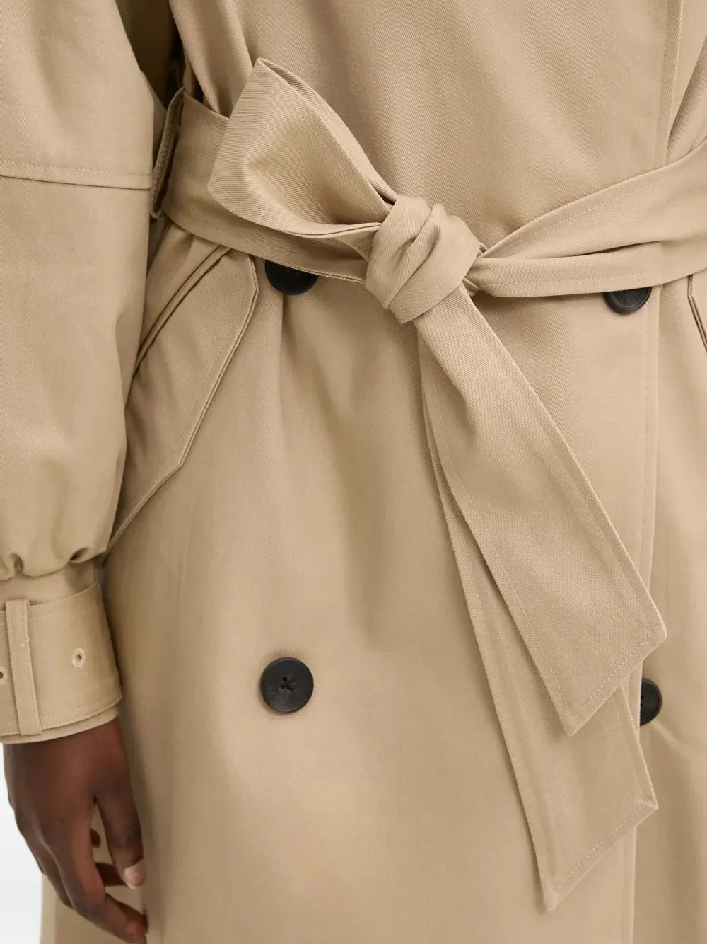 Desigual Trenchcoat met dubbele rij knopen en ceintuur Beige