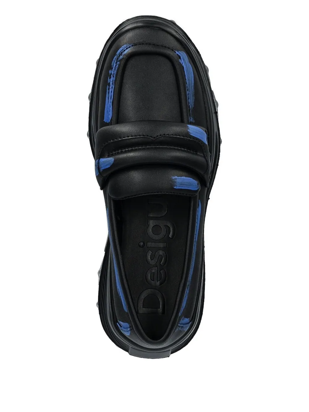 Desigual Chunky loafers met verfspatten - Zwart