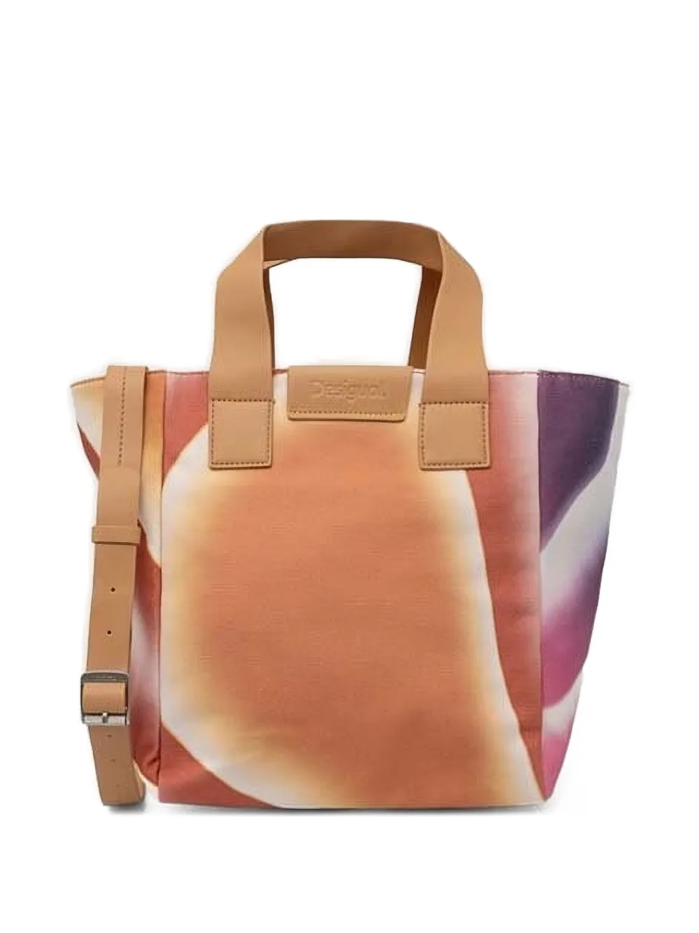 Desigual Abstract-print Tote Bag In Orange