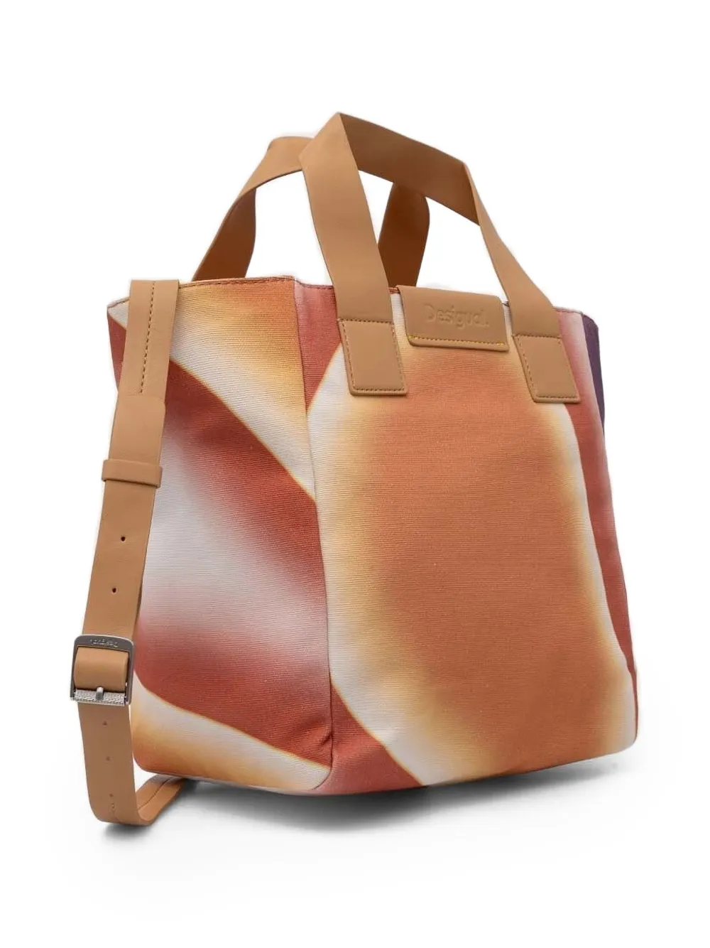 Desigual Abstract-print Tote Bag In Orange