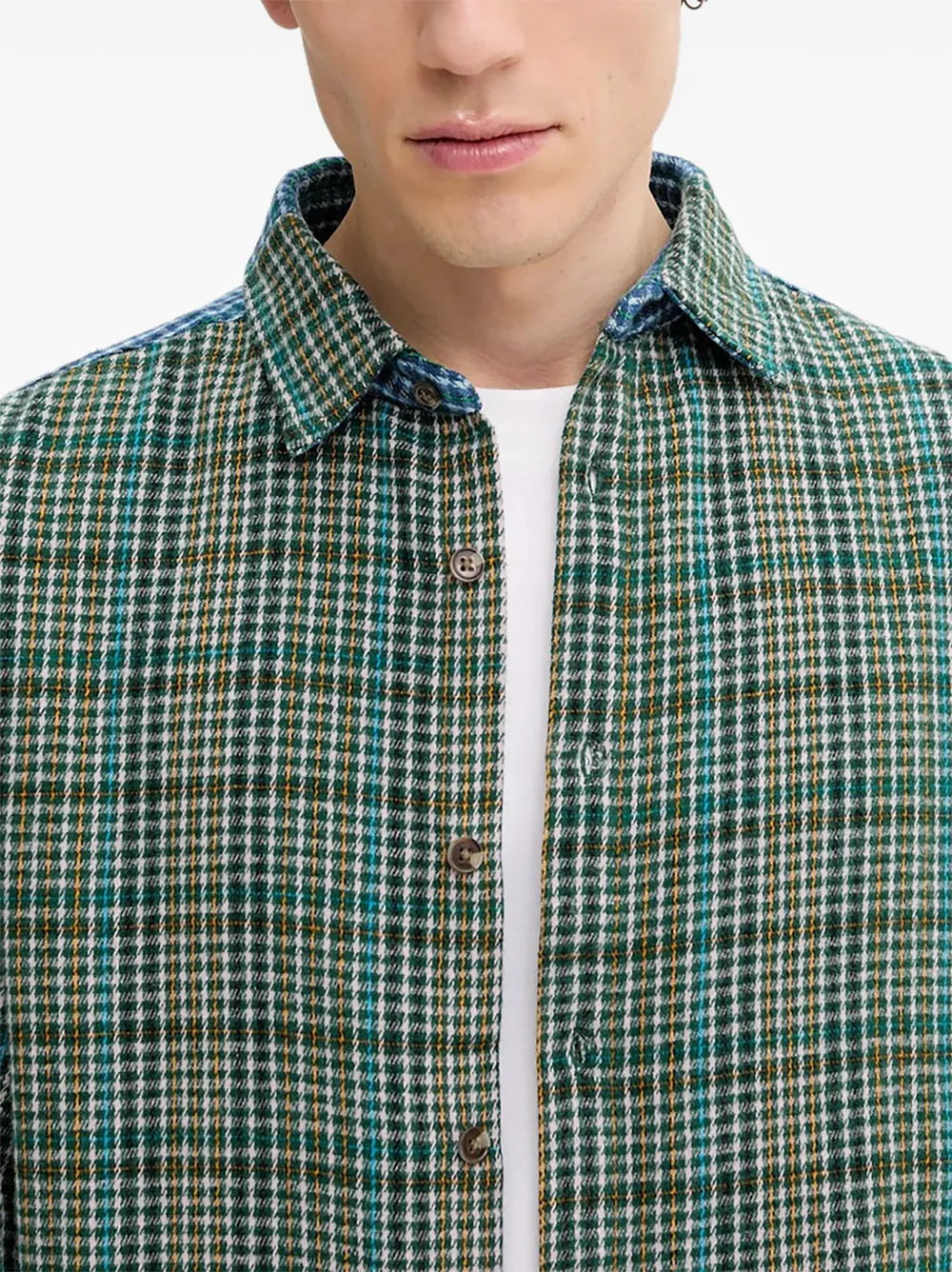 Desigual Check-pattern Shirt In Green