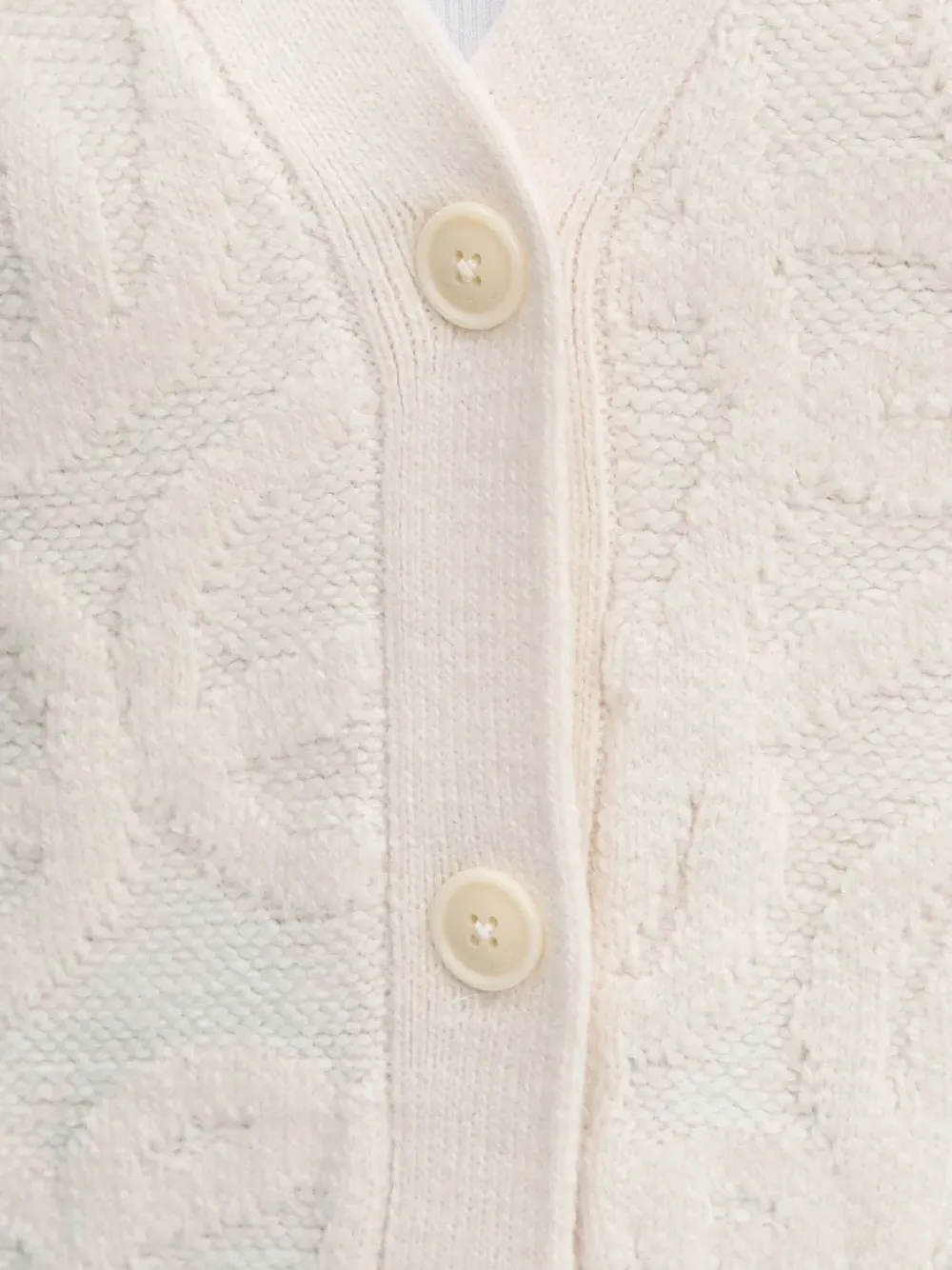 Desigual Textured Button Cardigan In White