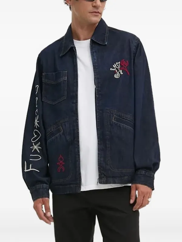 Desigual Veste En Jean à Logo Brodé Bleu FARFETCH MA