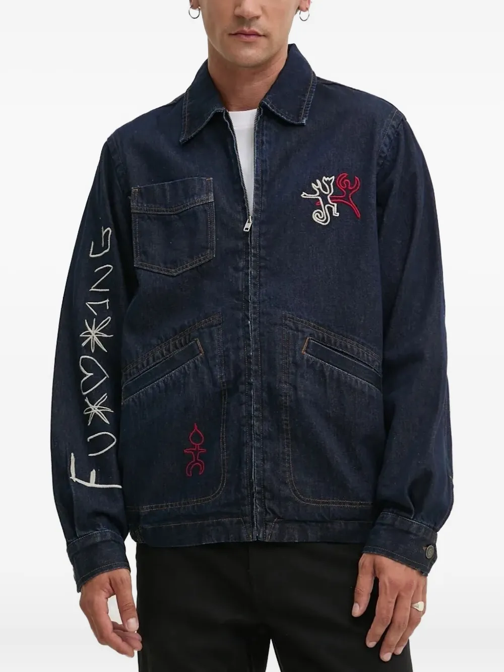 Desigual logo-embroidered denim jacket | Denim Jackets | Image 2