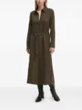 Desigual button-down belted midi shirt dress - Green