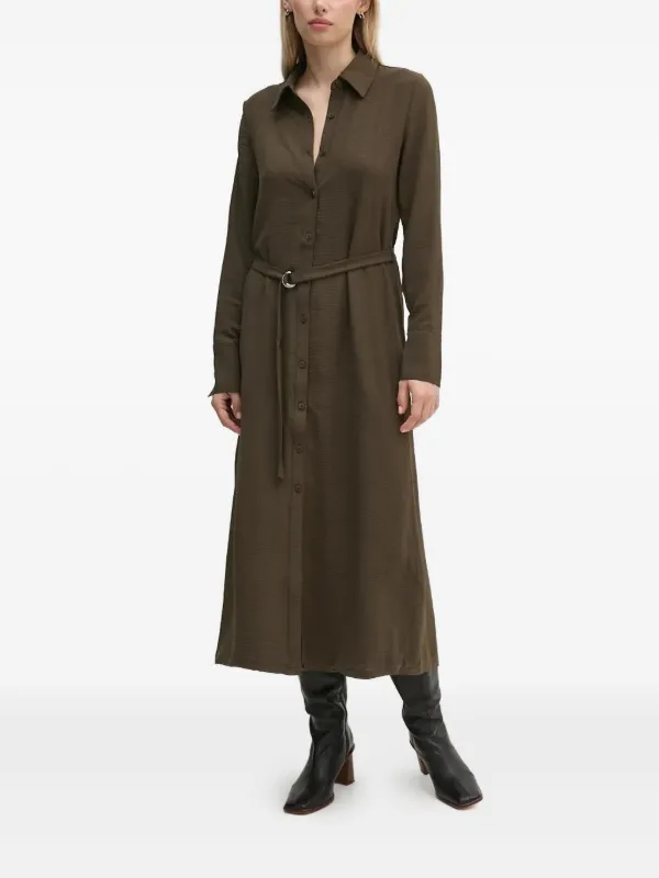 desigual shirt dress Desigual Button-down Belted Midi Shirt Dress