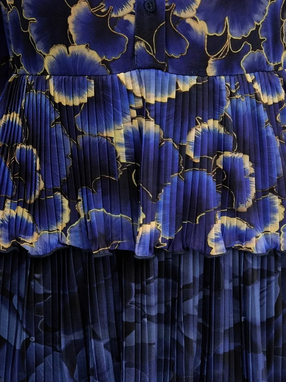 Desigual floral-print pleated dress Blauw