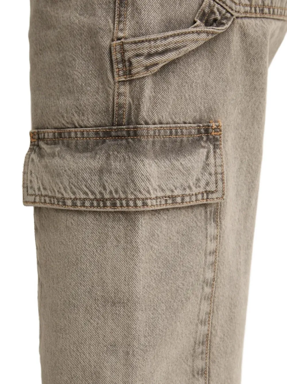 Desigual Jeans met cargo zak en zijsplit Grijs