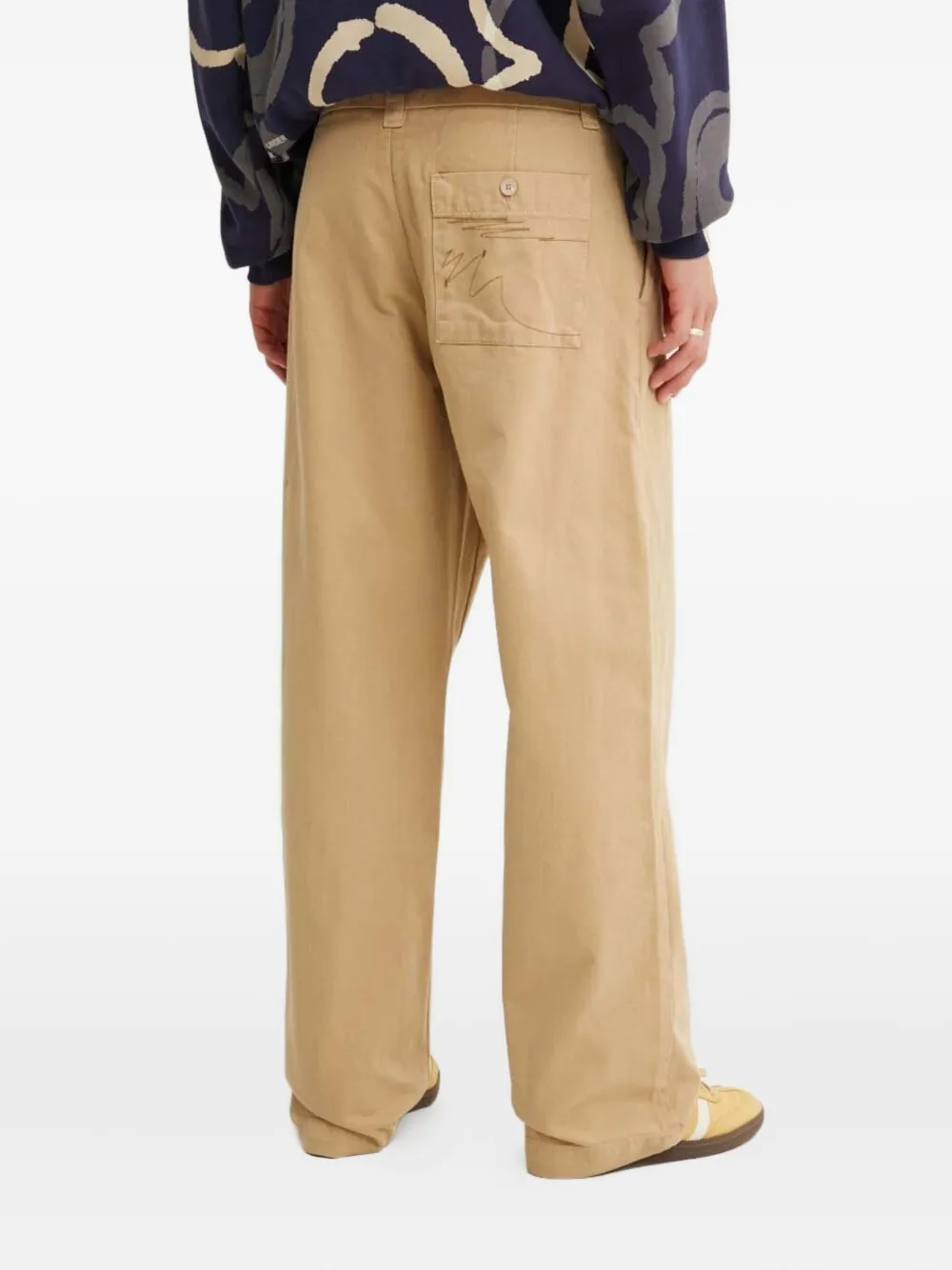 Desigual Broek met geborduurde zak - Beige