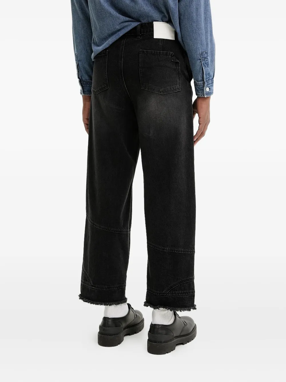 Desigual Jeans met franje afwerking - Zwart