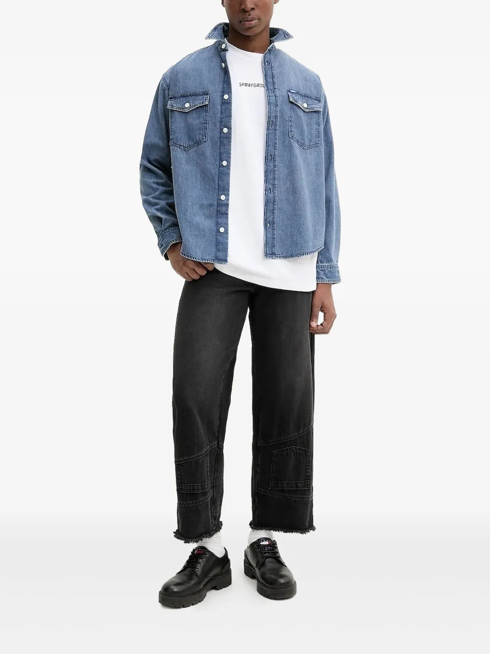 Desigual Jeans met franje afwerking Zwart