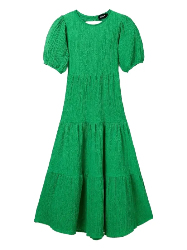 Desigual Midi-jurk Met Korte Mouwen Groen FARFETCH NL