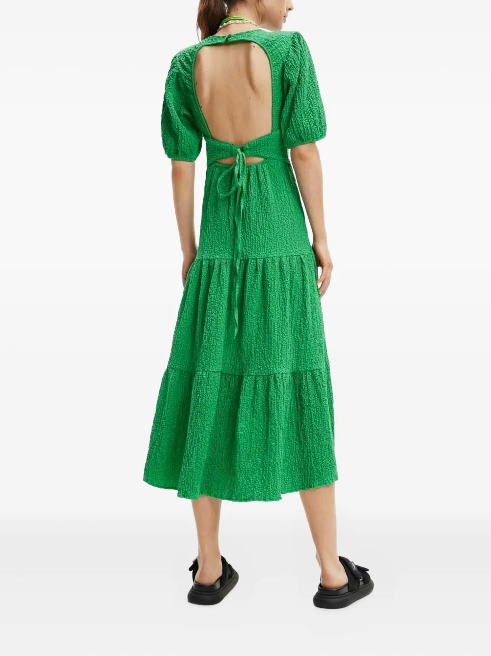 Desigual Midi-jurk met korte mouwen Groen