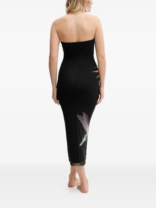 strapless beach dresses uk Wide Band Strapless Bandeau Dress, Long