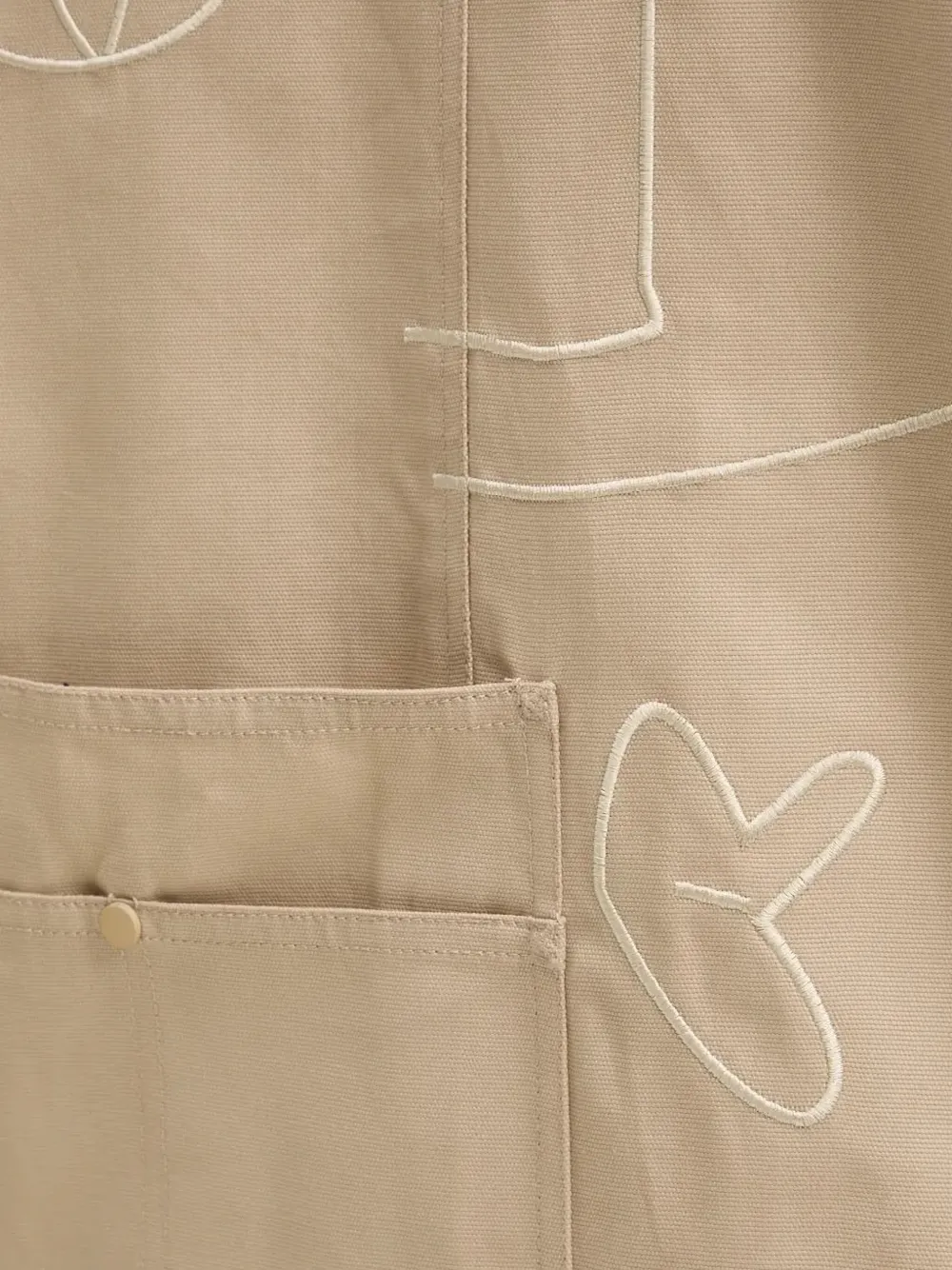 Desigual Embroidered-details Buttoned Shirt Jacket In Neutral
