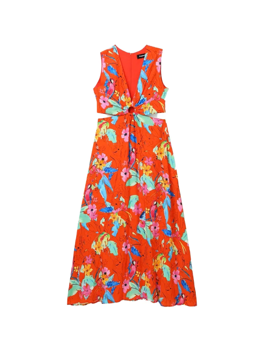 Desigual cut-out floral maxi dress - Rosso