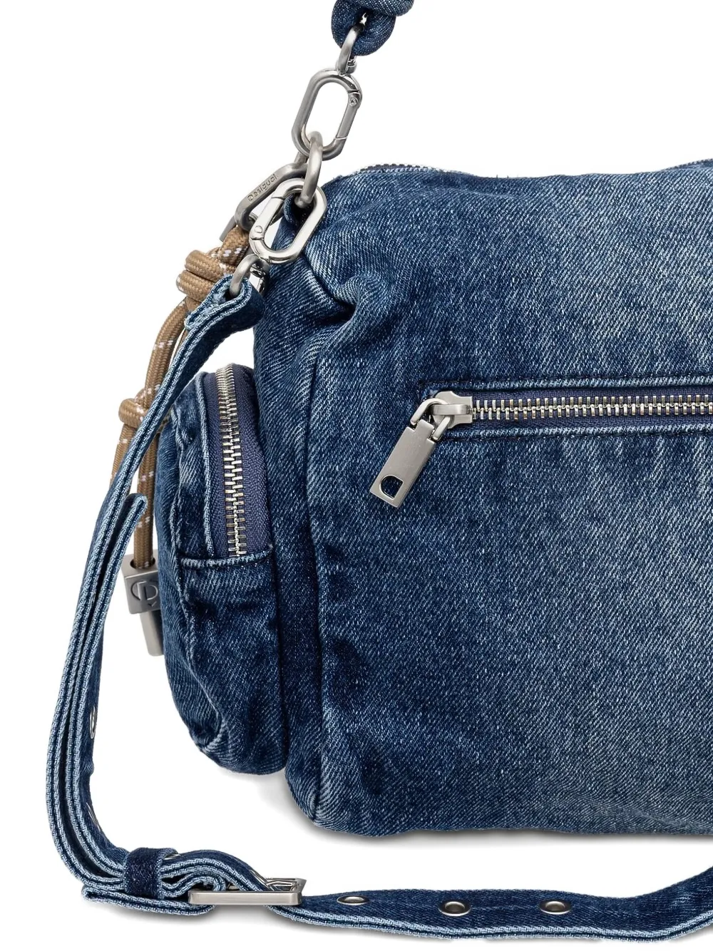 Desigual denim zip-fastening tote bag Blauw