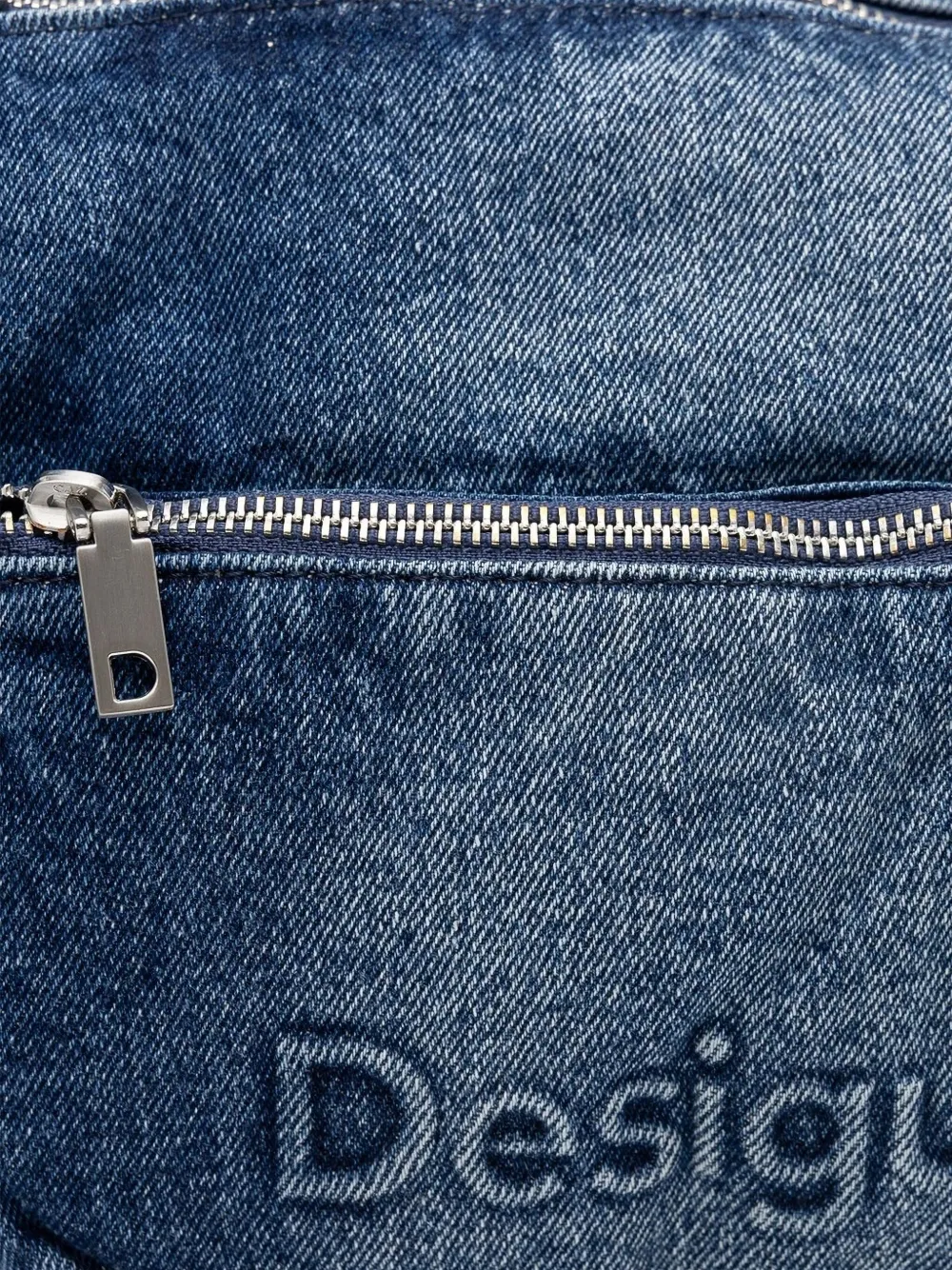 Desigual denim zip-fastening tote bag Blauw