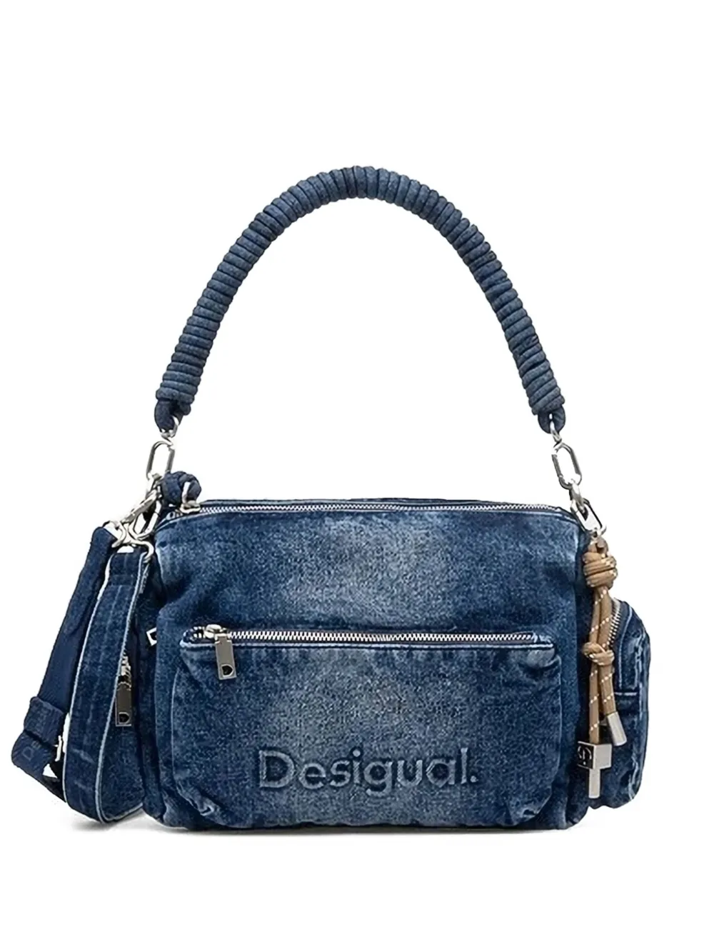 Desigual denim zip-fastening tote bag | Blue | Image 1