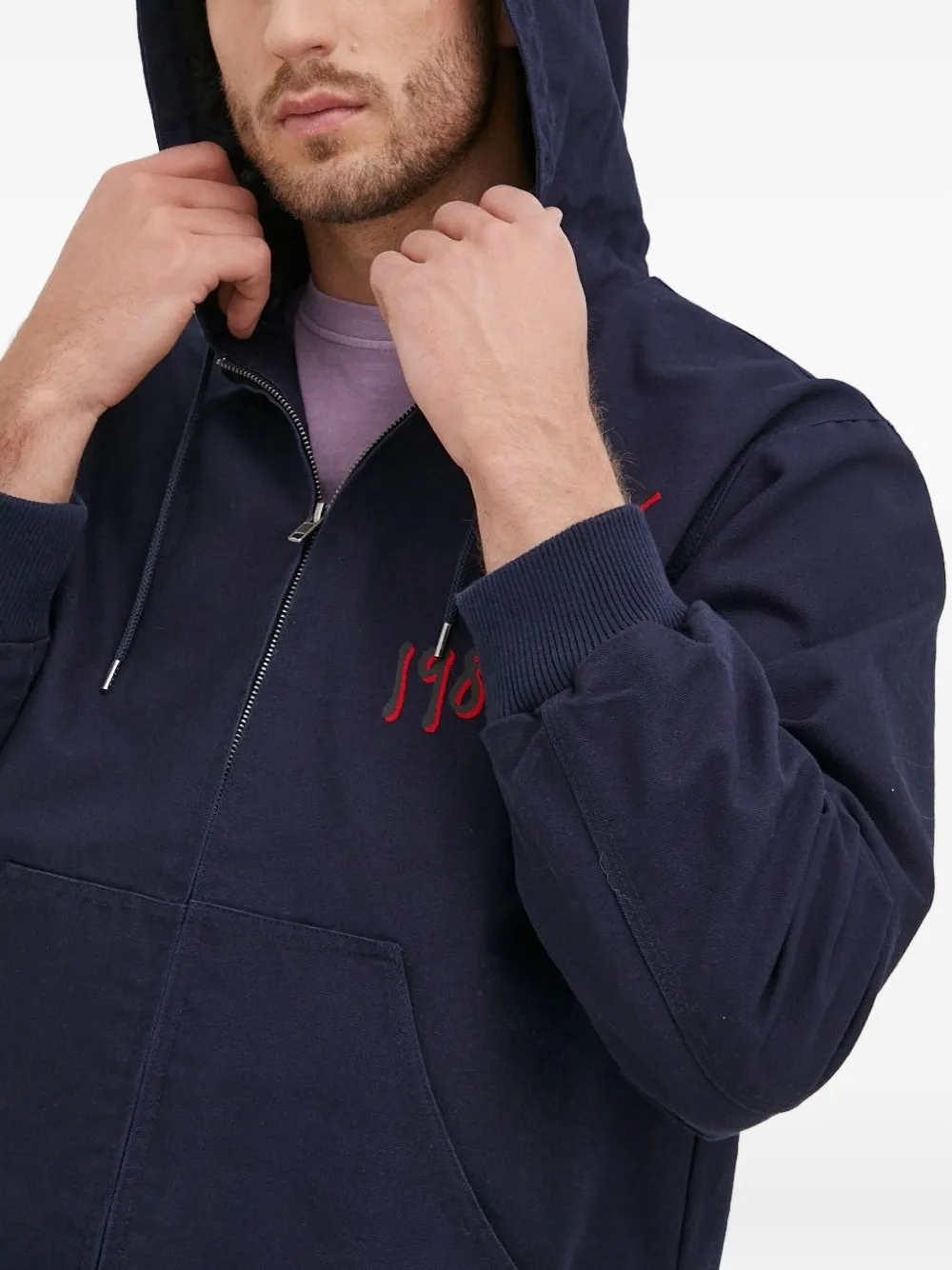 Desigual Jack met capuchon en geborduurd detail Blauw