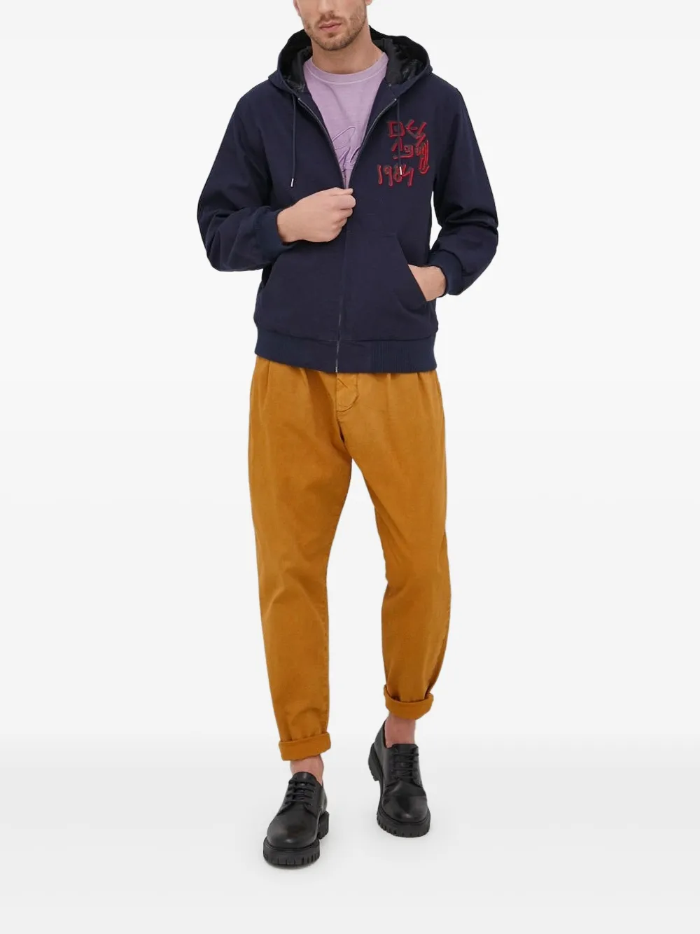 Desigual Jack met capuchon en geborduurd detail Blauw