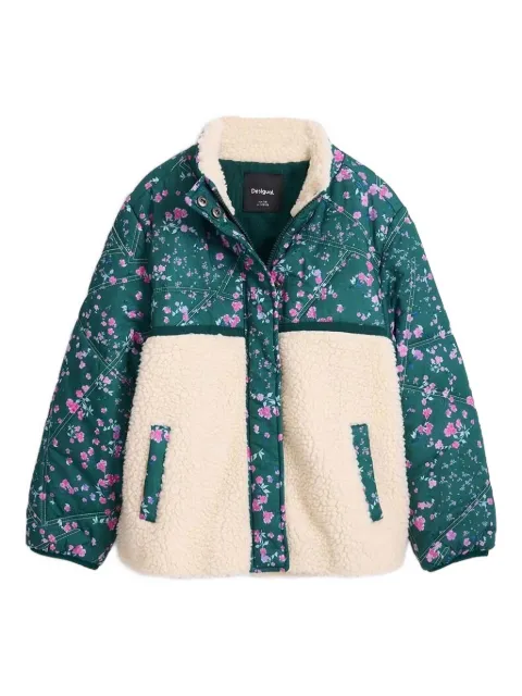 Desigual floral-print pannelled padded jacket