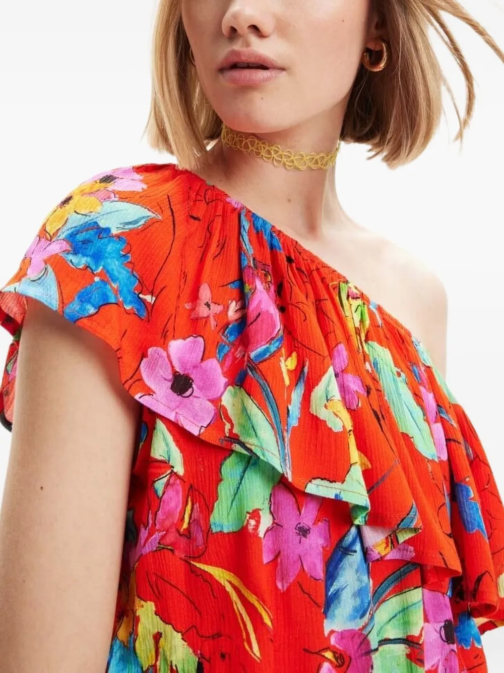 Desigual Asymmetrische mini-jurk Rood