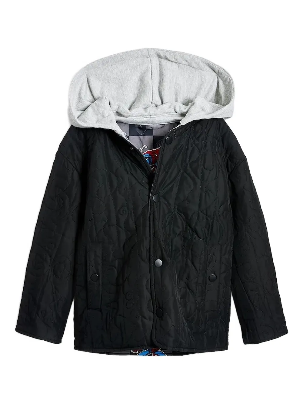 Desigual Spider geruit gewatteerd jack Zwart