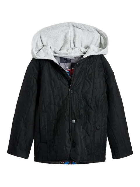 Desigual spider-man check quilted jacket