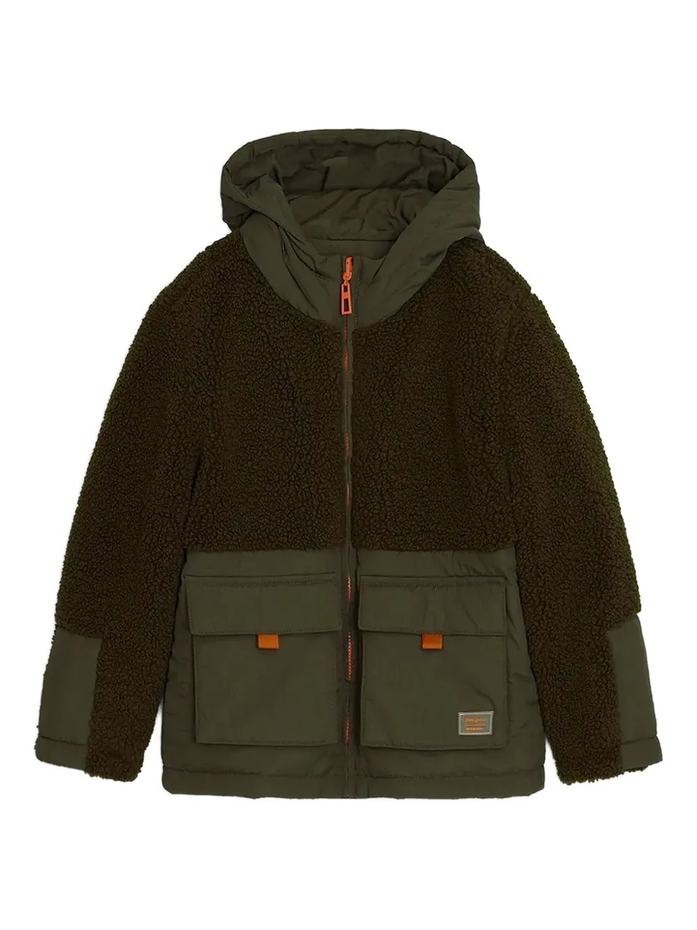 Desigual panelled hooded jacket Groen