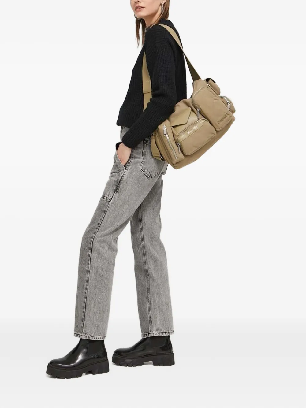 Desigual Schoudertas met meerdere zakken - Beige