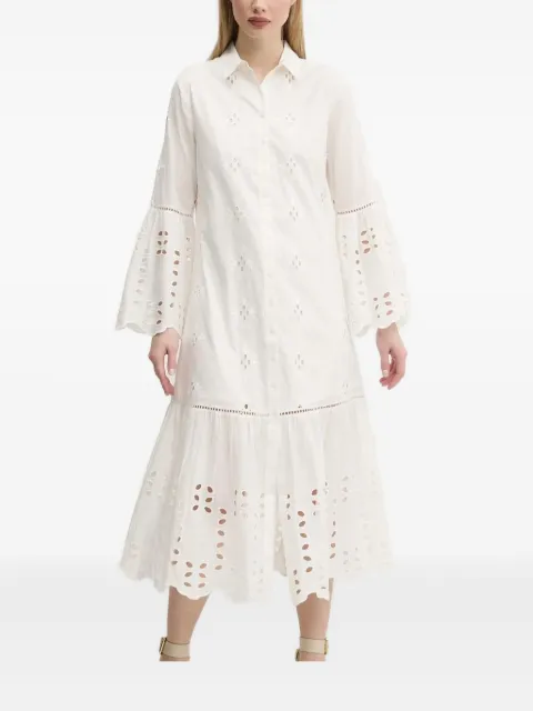 Desigual eyelet-embroidered bell-sleeve midi dress
