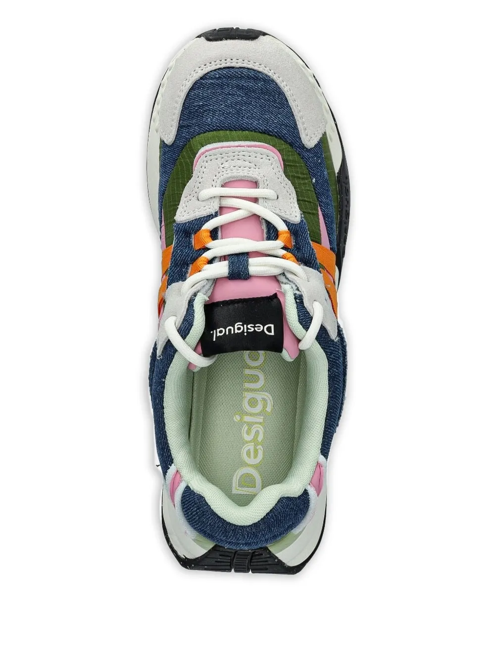 Desigual Sneakers met vlakken en veters - Blauw