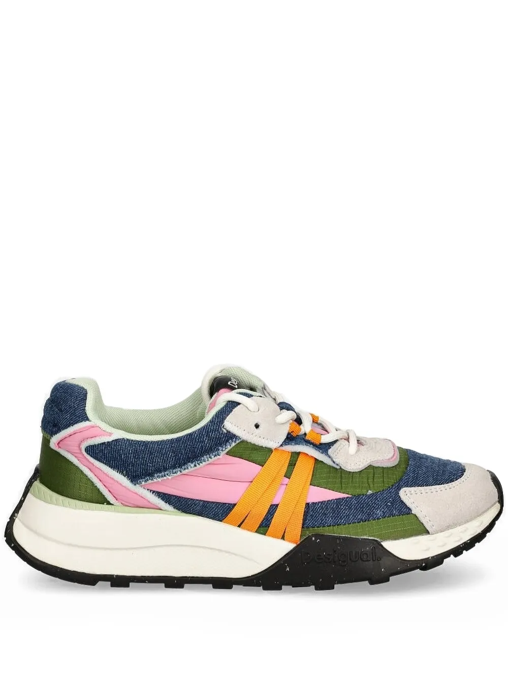 Desigual Sneakers met vlakken en veters Blauw