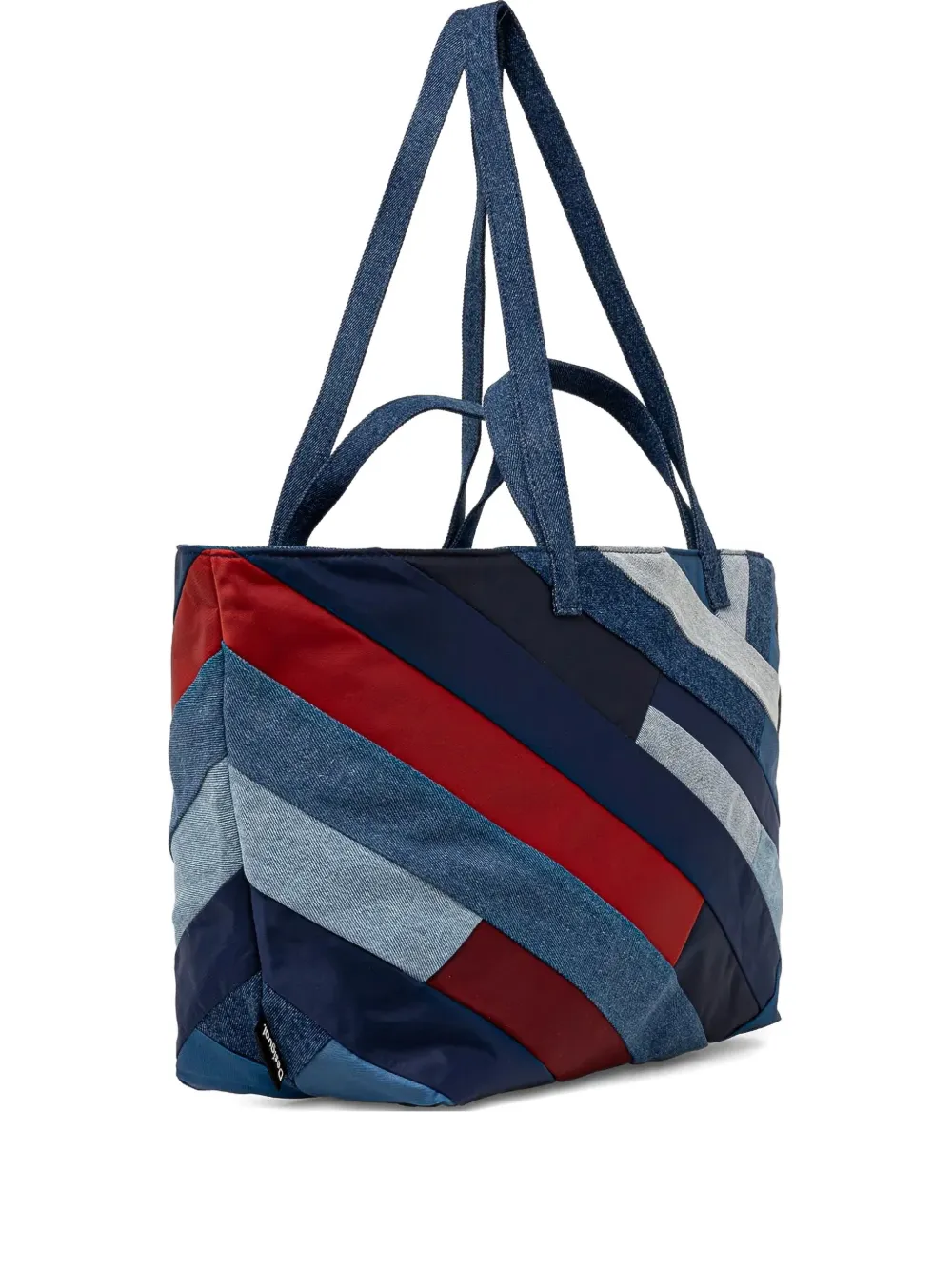 denim-patchwork tote bag