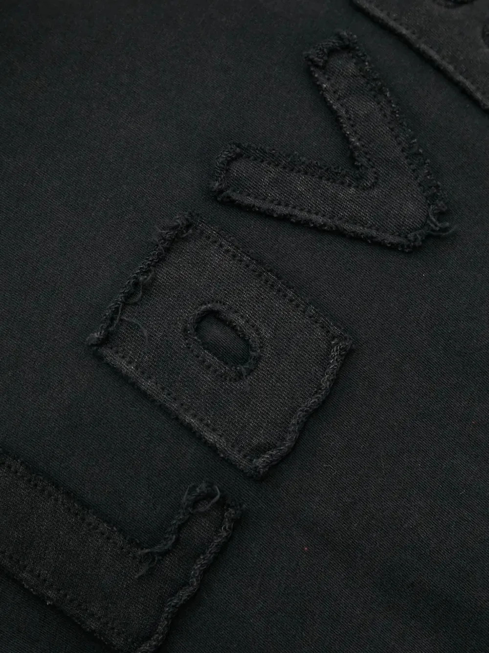 Desigual Letter-patch Layered Hoodie In Black