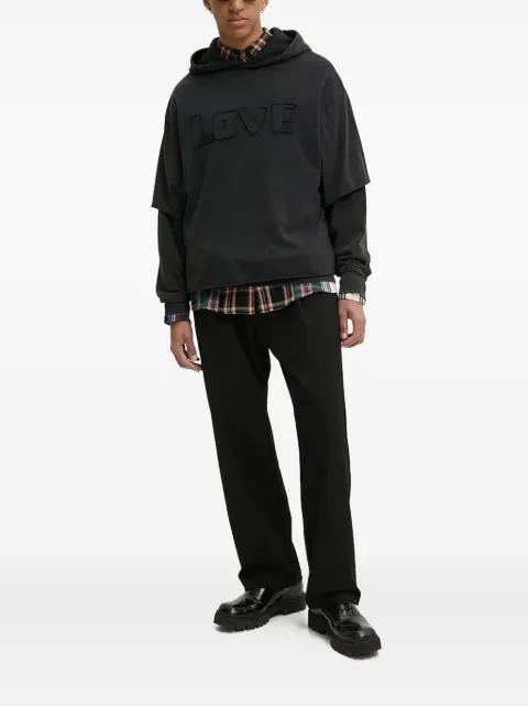 Desigual letter-patch layered hoodie