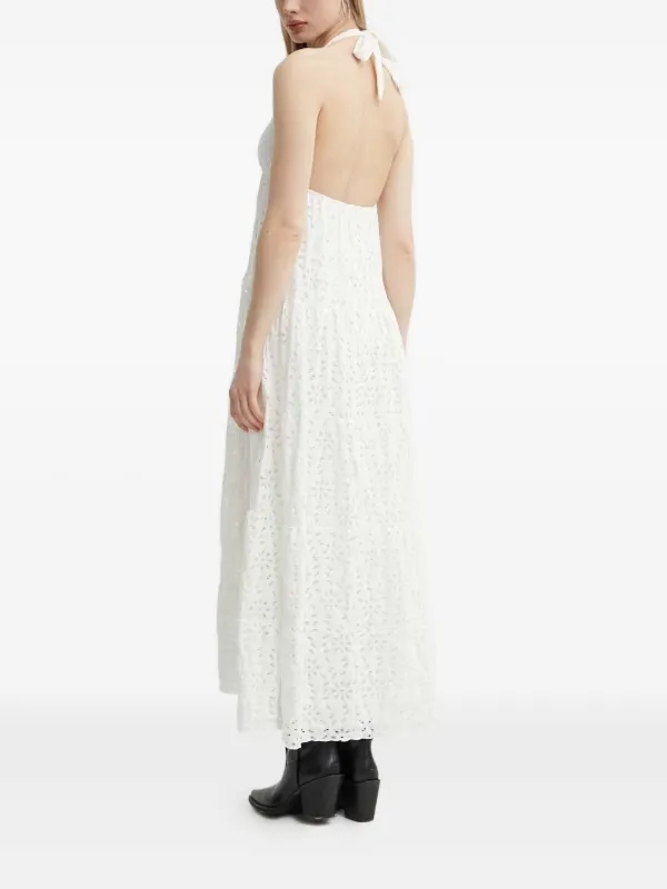 Desigual eyelet-embroidery Halterneck Maxi Dress | White | FARFETCH GE