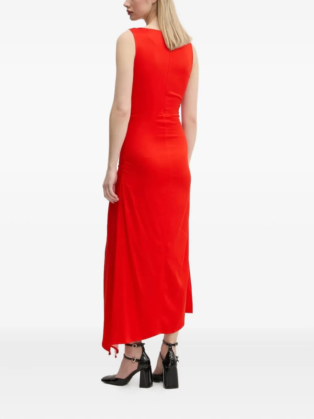 Desigual orchid-print asymmetrical dress - Rood