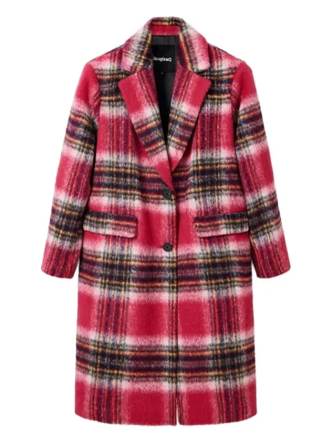 Desigual plaid single-breasted coat