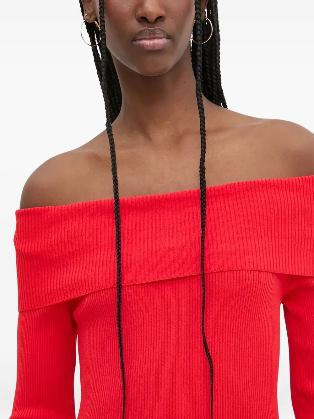 Desigual Off-shoulder midi-jurk Rood