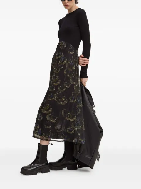 Desigual ribbed floral-print midi day dress