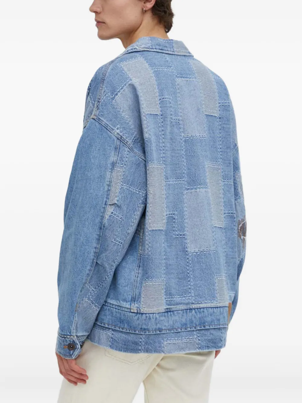 Desigual Denim jack met logopatch Blauw