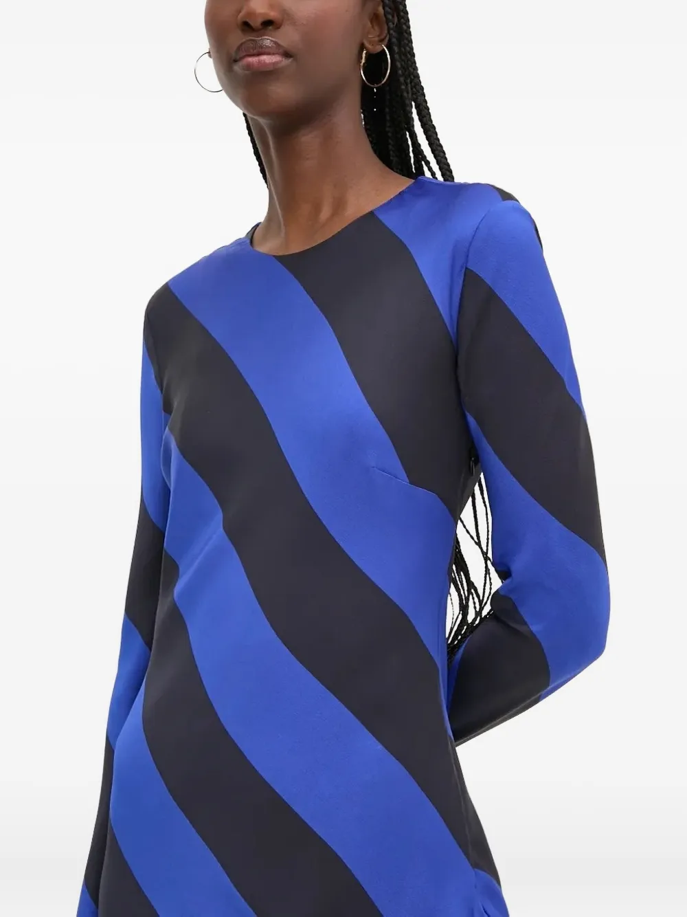 Desigual Jurk met diagonale streep en lange mouwen Blauw
